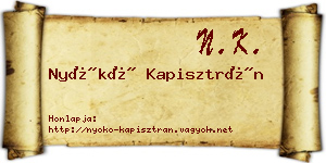 Nyókó Kapisztrán névjegykártya